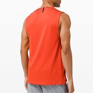 lululemon men’s pulse motivation sleeveless tank in orange